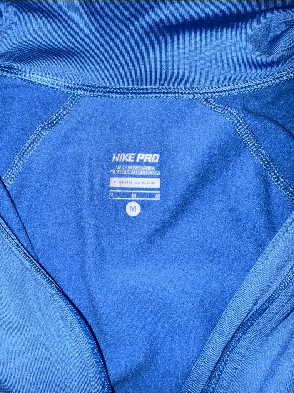 Nike Pro Dri-FIT Blue 1/4 Zip Pullover Running Top - Size M